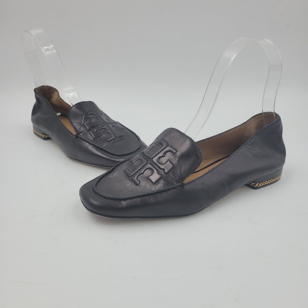 SOLD Tory Burch Women's Perfect Black Ruby Leather Loafer Size 5.5 - Picture 12 of 12